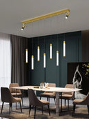lustre led créatif moderne tuyau suspendu brillant pour maison