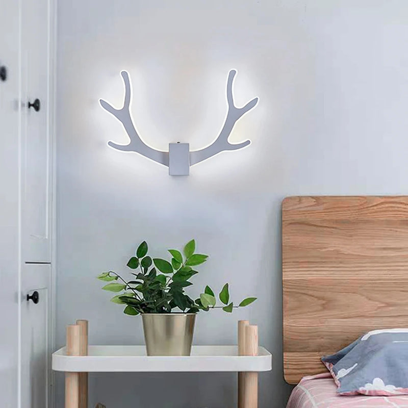 Lustre LED bois blanc intérieur applique