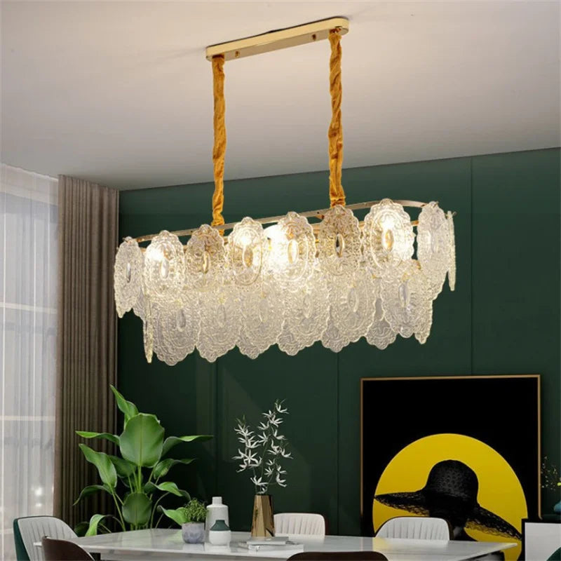 lustre en cristal moderne design luxe pour une ambiance élégante - vue 5 sur 15