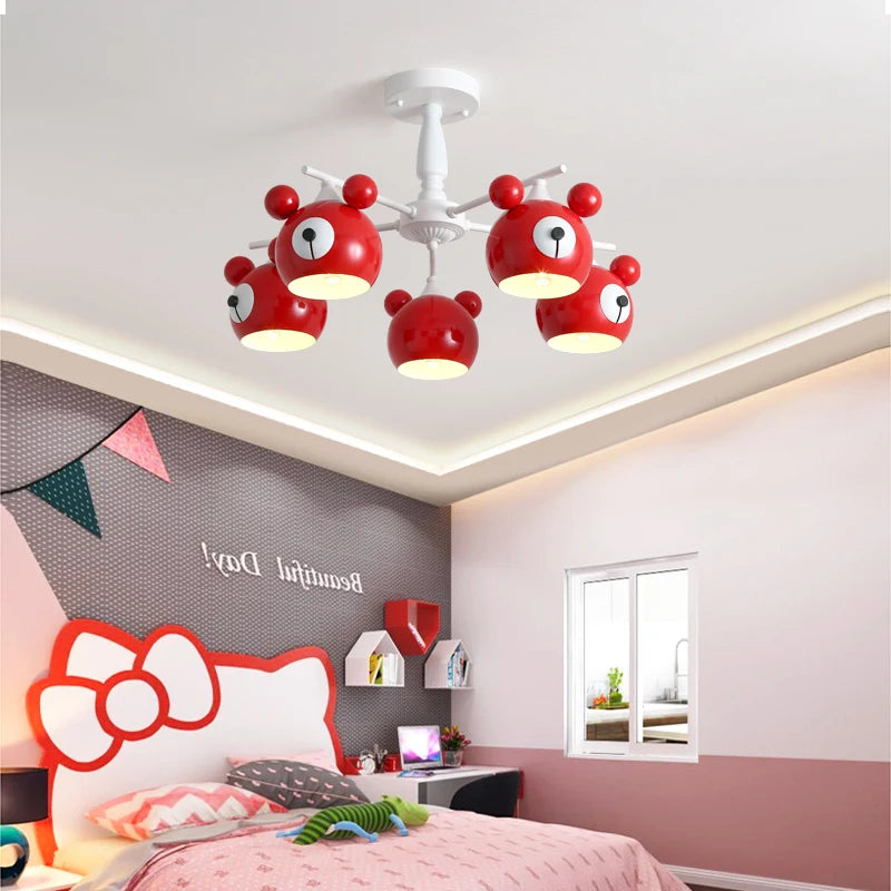 lustre ours lumineux en dessin animé pour enfants - vue 6 sur 18