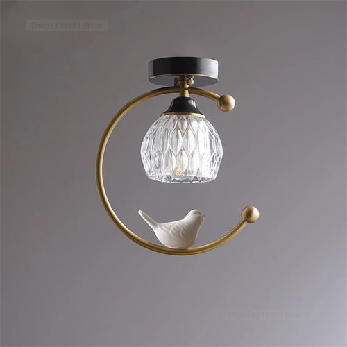 plafonnier led nordique simple en cristal éclairage moderne décoratif
