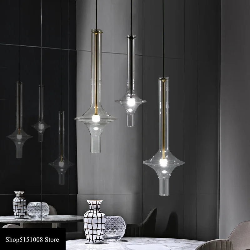 lampes suspendues post-modernes nordiques en verre de luxe
