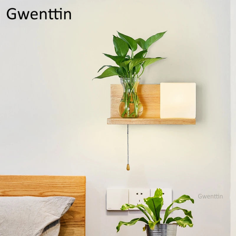 applique murale en bois et verre moderne à led à monter soi-même - vue 5 sur 14