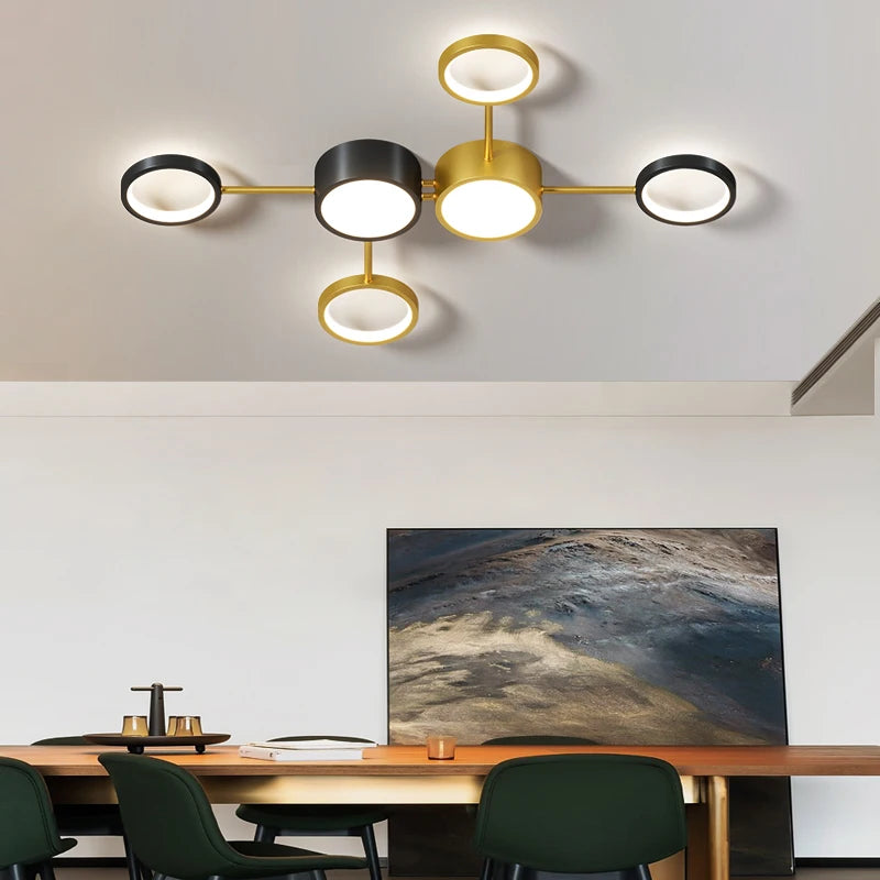 plafonnier led acrylique design moderne forme moléculaire décoratif