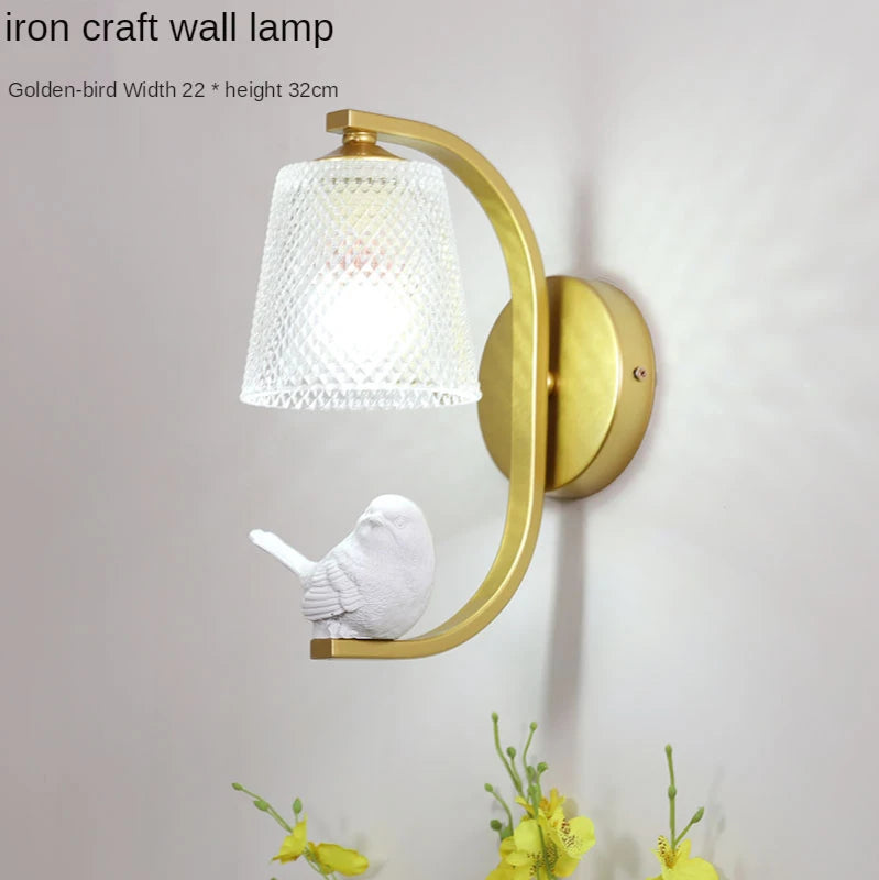 Applique murale led nordique avec appliques d'oiseaux - vue 9 sur 10