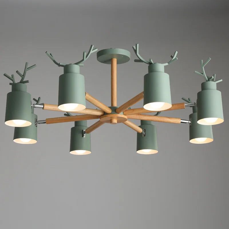 plafonnier en bois nordique design simple et créatif - vue 4 sur 16