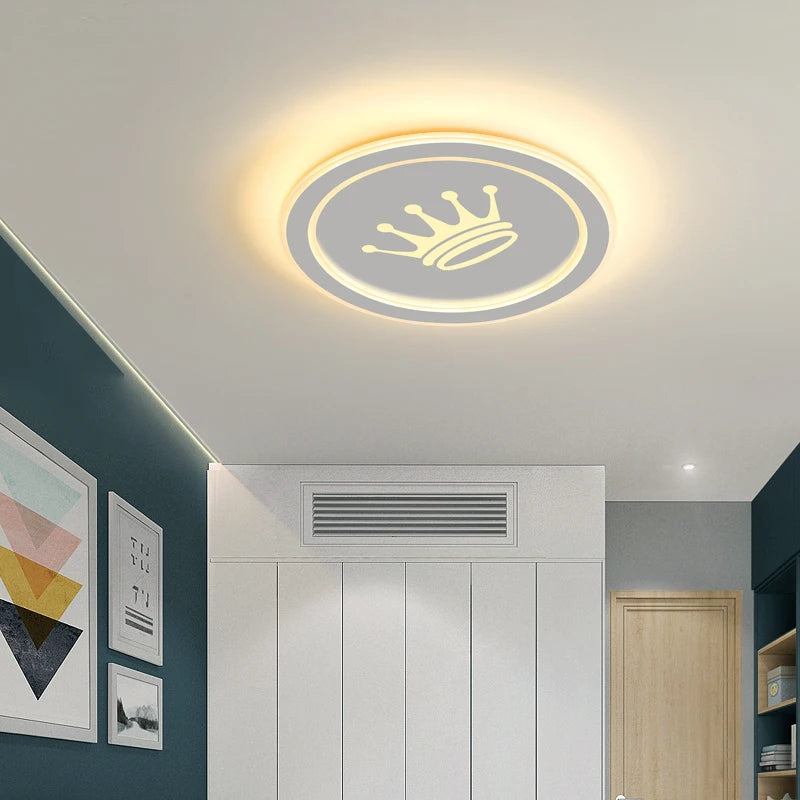 plafonniers led modernes avec motif couronne pour décoration maison - vue 6 sur 10