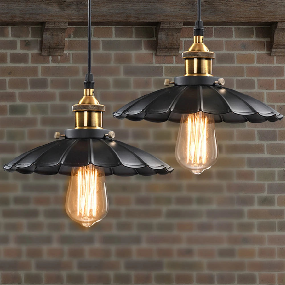 lustre vintage loft suspension lampe industrielle rétro salon - vue 5 sur 14