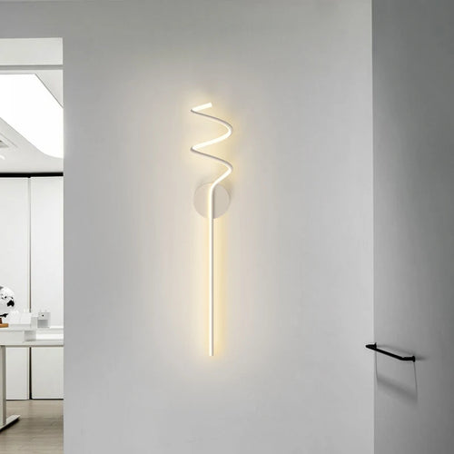 applique murale scandinave simple en spirale en aluminium et métal led - vue 5 sur 12