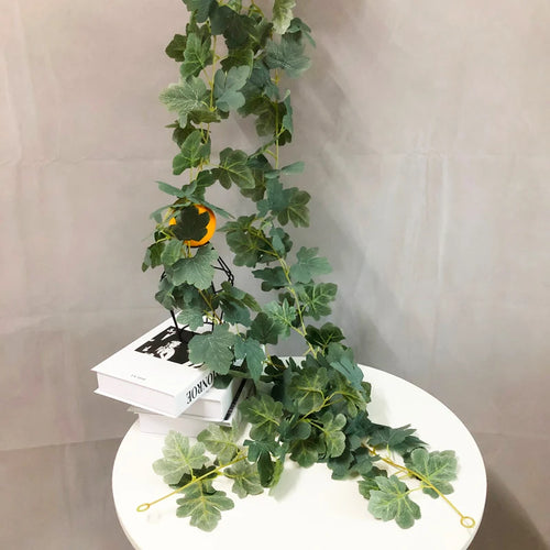 feuilles d'érable artificielles en rotin pour décoration intérieure et extérieure - vue 7 sur 8