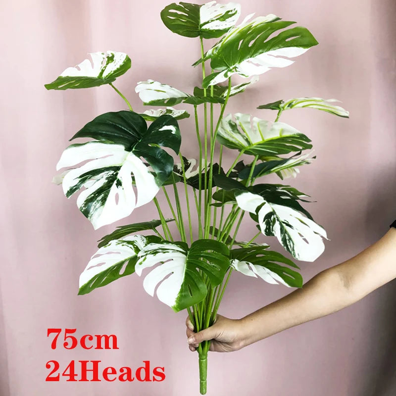 plantes monstera artificielles pour décoration tropicale et festive - vue 10 sur 10