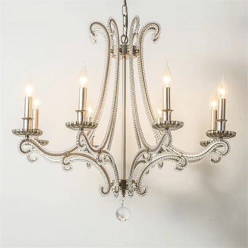 lustre en métal coulé rétro pour éclairage intérieur en fer forgé
