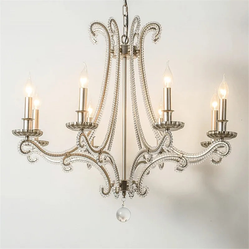 lustre en métal coulé rétro pour éclairage intérieur en fer forgé - vue 4 sur 11