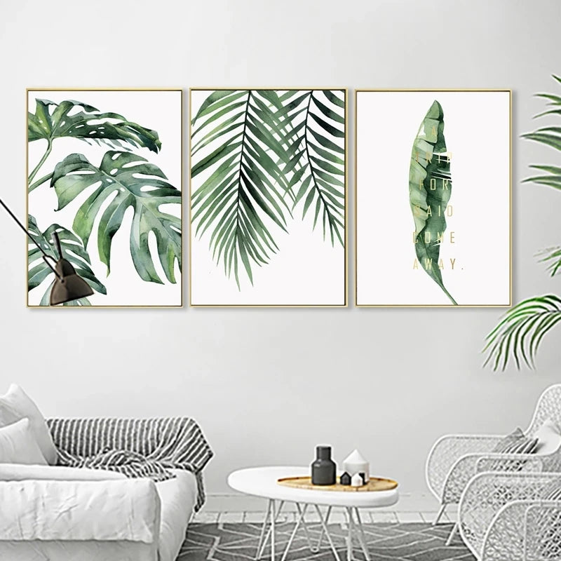 plante tropicale nordique art mural moderne décoration intérieure - vue 5 sur 7