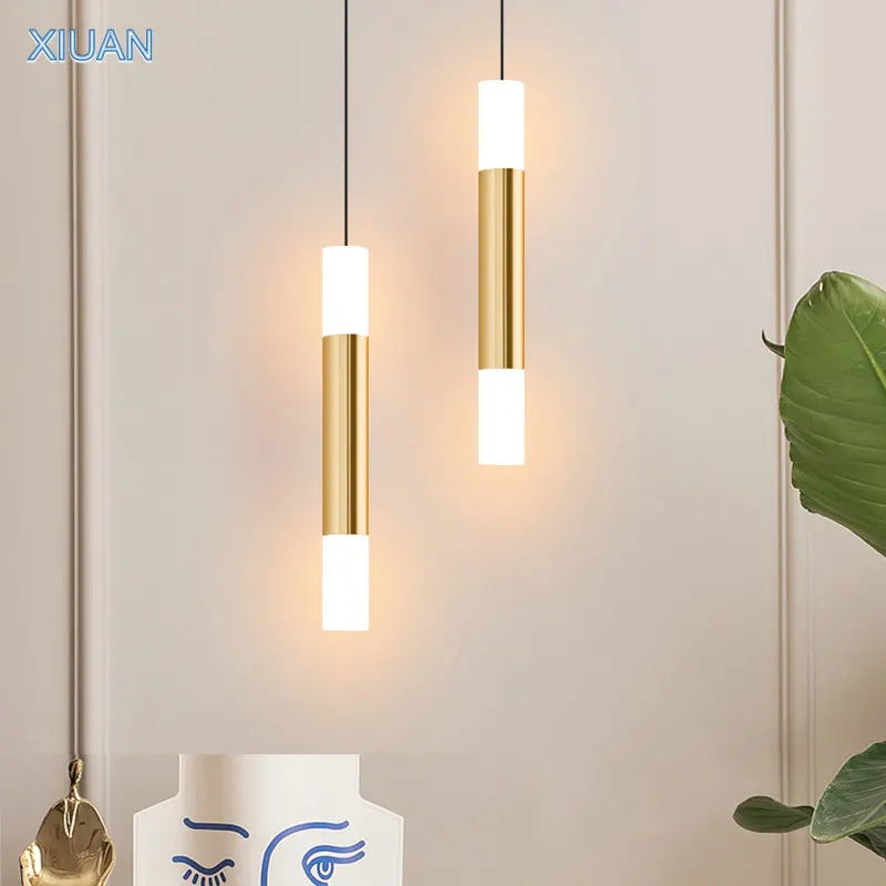 suspension LED en or art moderne long câble - vue 5 sur 26