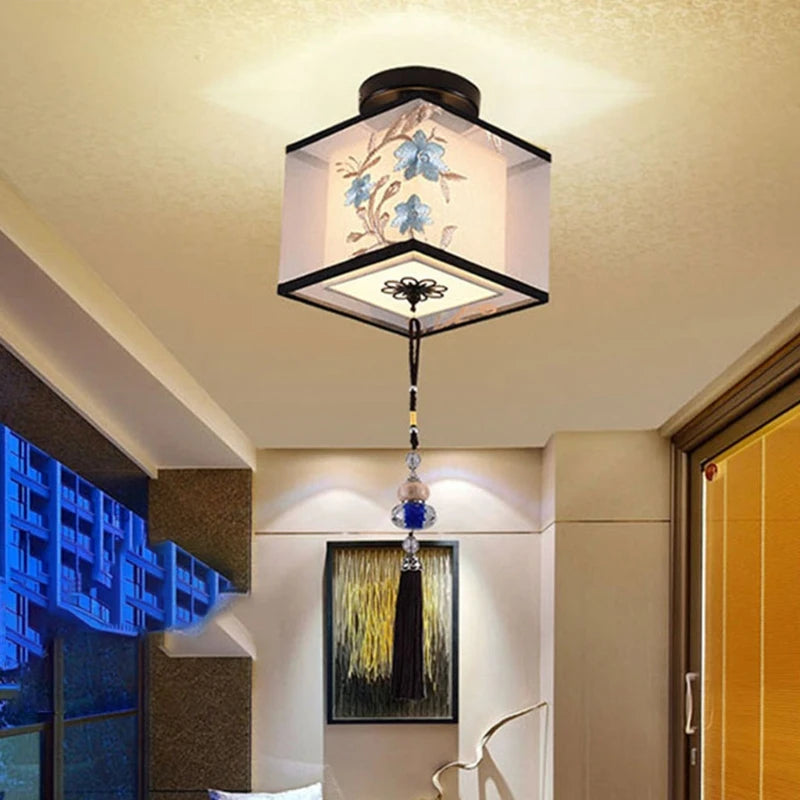 Plafonnier Led suspendu classique et Vintage chinois - vue 7 sur 10