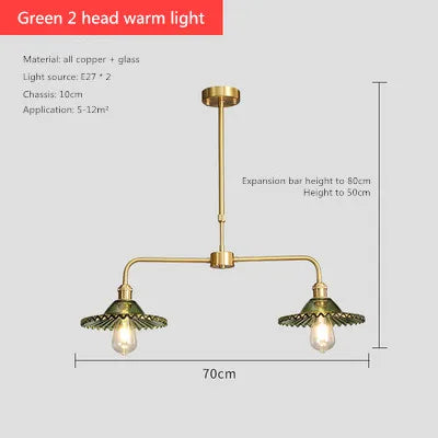 All copper dining room, simple table lamp, modern retro, nostalgic, Nordic porch, coffee shop, American style country Chandelier - vue 7 sur 8