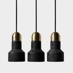 Suspension industrielle noir et doré Terrazzo
