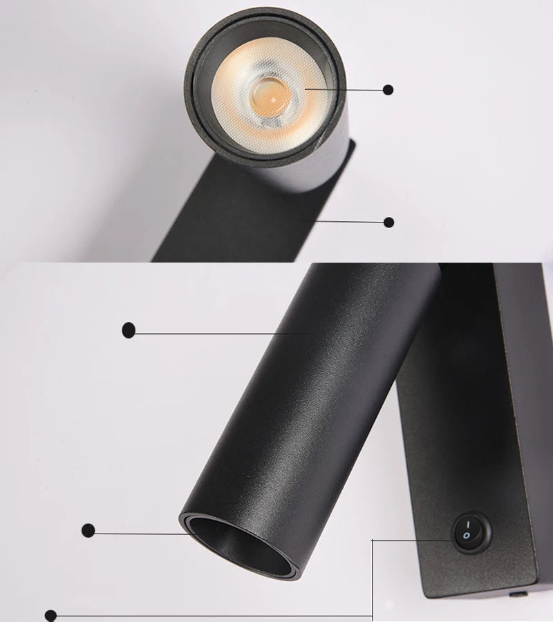 Applique murale led 3w moderne pliant rotation - vue 5 sur 8
