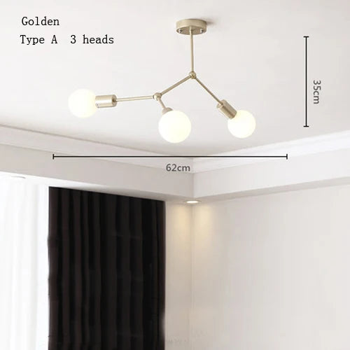 lustre moderne à plusieurs têtes pour intérieur créatif - vue 8 sur 27
