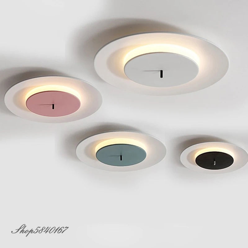 plafonnier simple disque led avec couverture suspendue - vue 3 sur 10