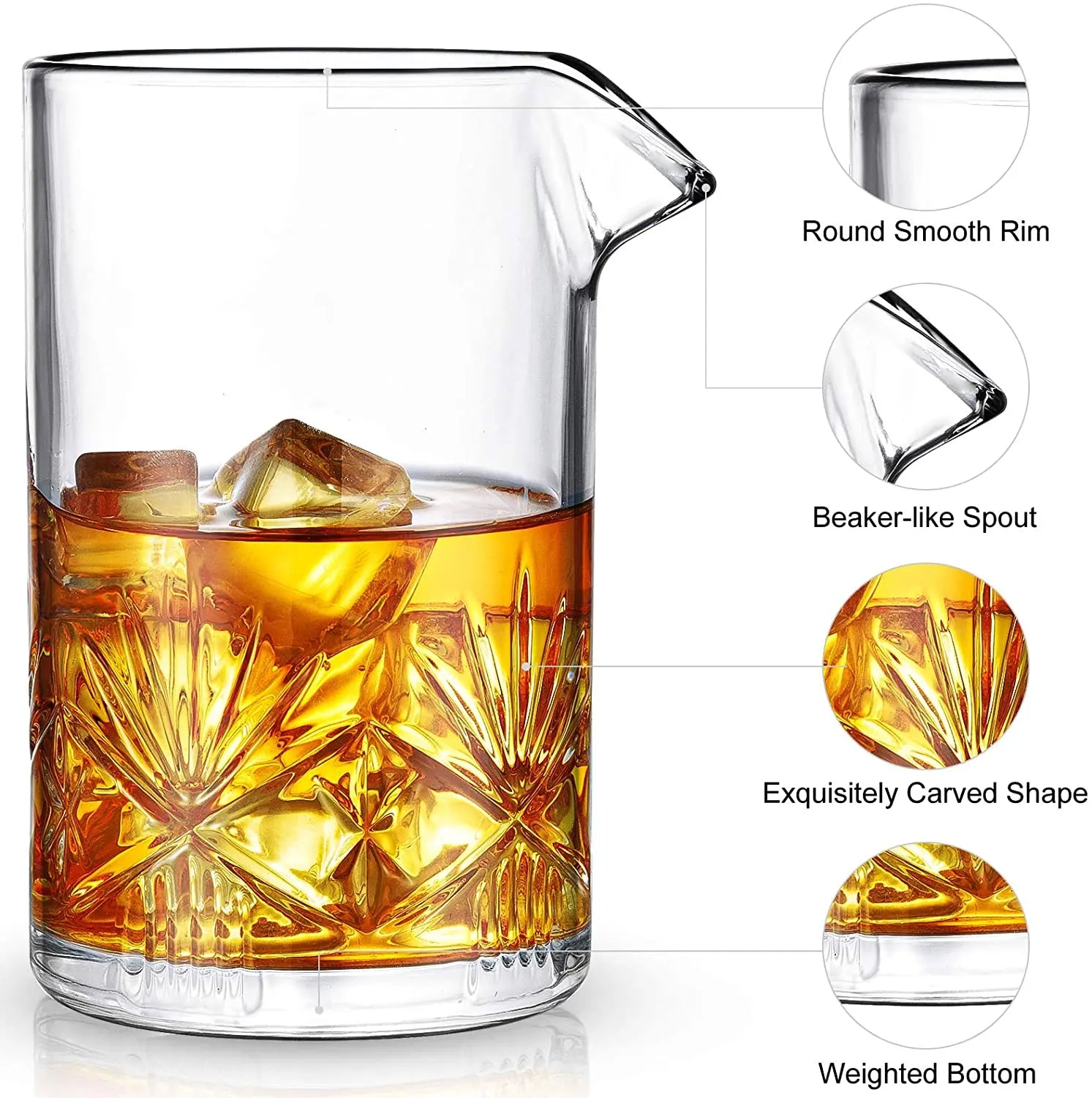Verre cocktail clouté 700 ml style texturé - vue 3 sur 7