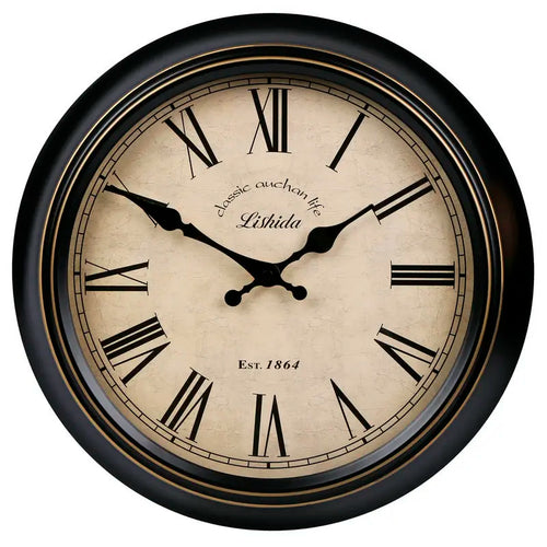 horloge murale silencieuse rétro style shabby chic décoration intérieure - vue 25 sur 24