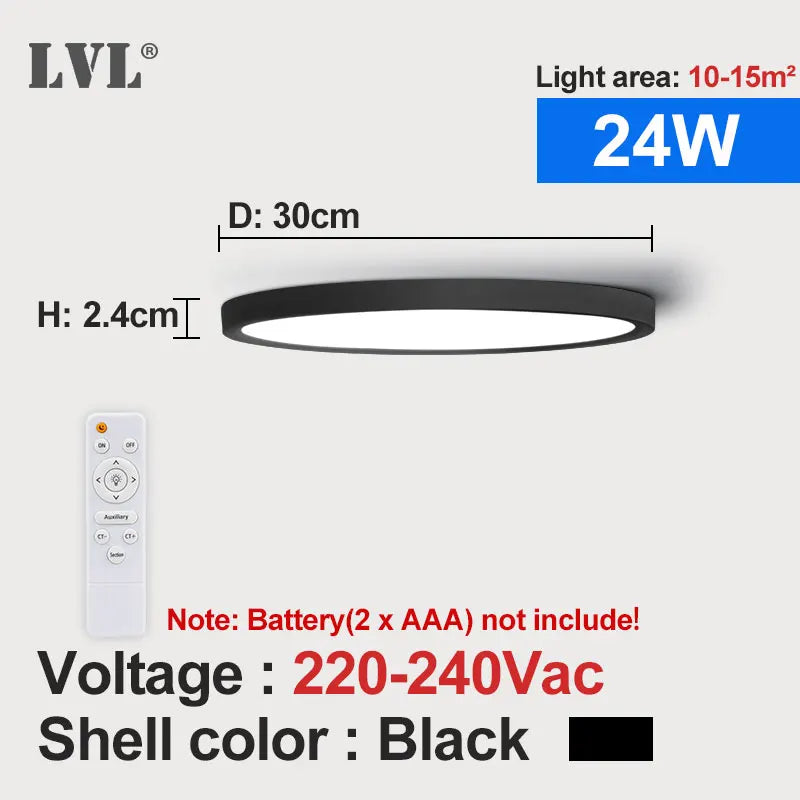 plafonnier led moderne télécommandé à intensité variable - vue 8 sur 14