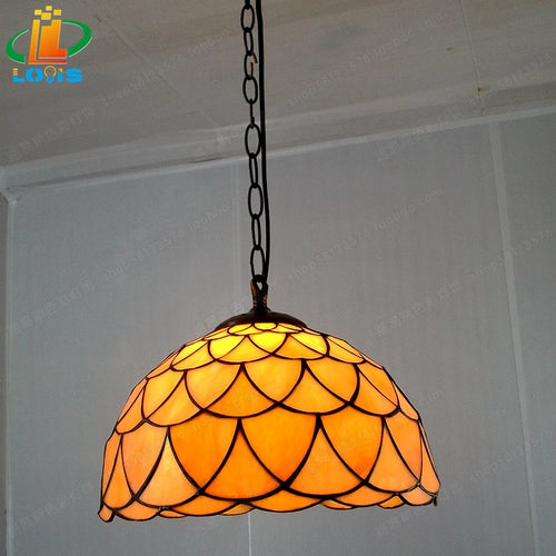 lustre tiffany antique pour restaurant café bar et allée - vue 4 sur 19