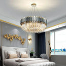 lustre art déco en acier inoxydable et cristal élégant et moderne