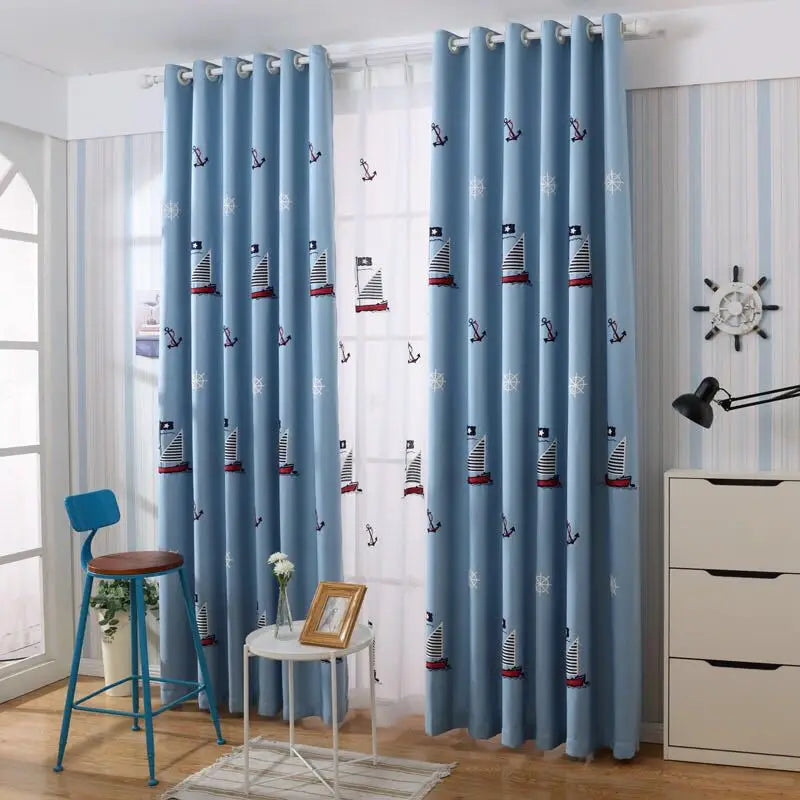 Rideau chambre enfant motif cartoon étoiles fusée - vue 3 sur 8