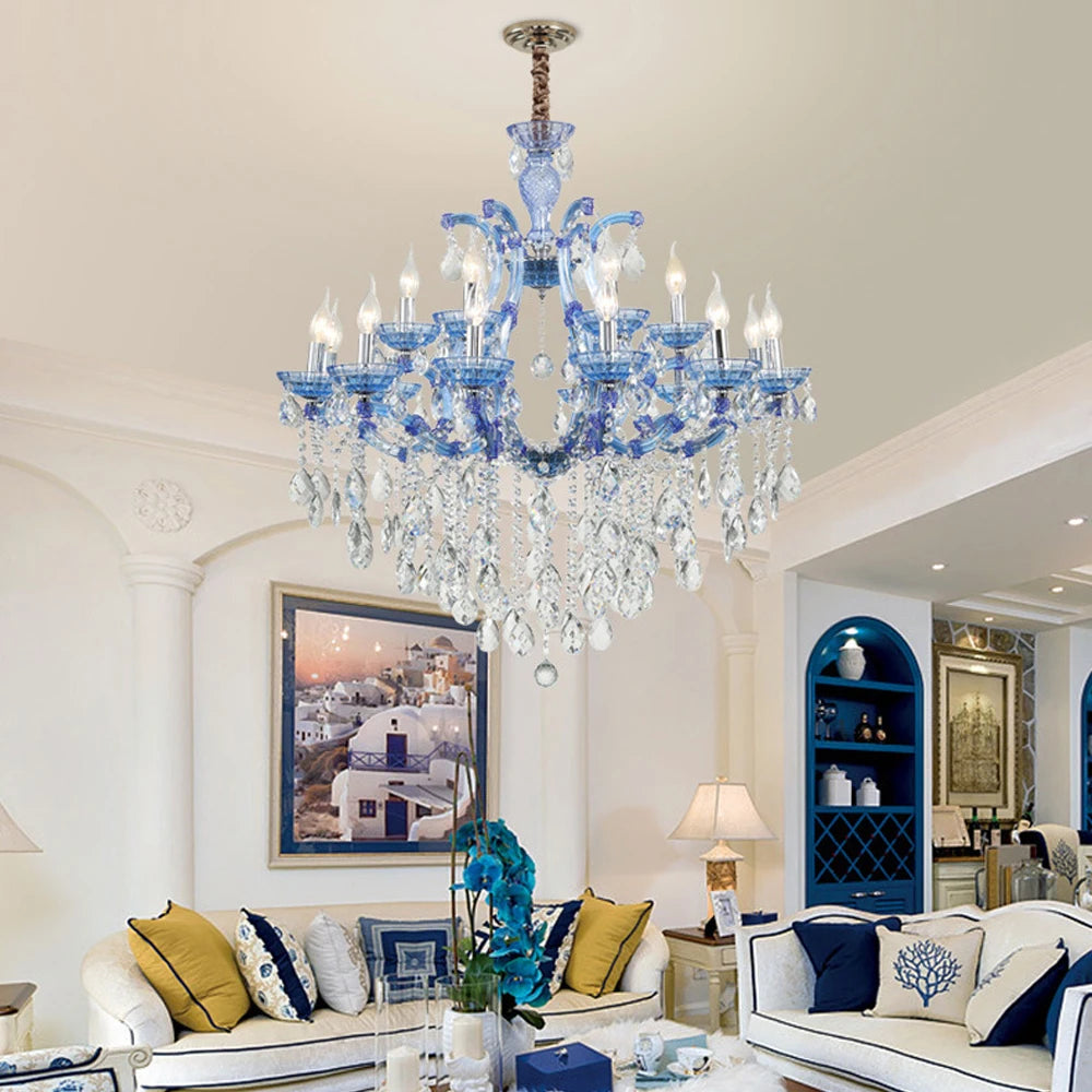 lustre moderne en fer et cristal de verre art déco éclairage suspendu - vue 7 sur 9