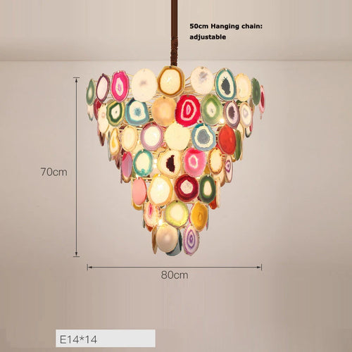 lustre design moderne en agate colorée pour intérieur - vue 9 sur 15