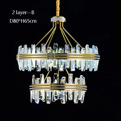 lustre en cristal rond design postmoderne pour un intérieur créatif