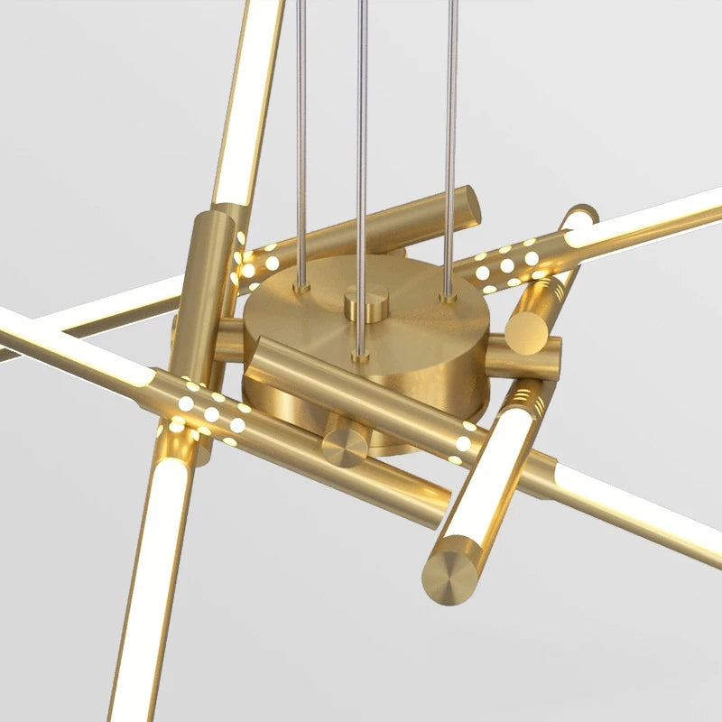 lustre moderne simple en cuivre de luxe suspendu