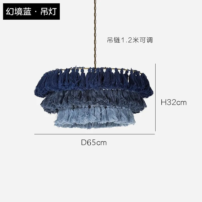 suspension moderne en coton avec pampilles design nordique artistique - vue 10 sur 22