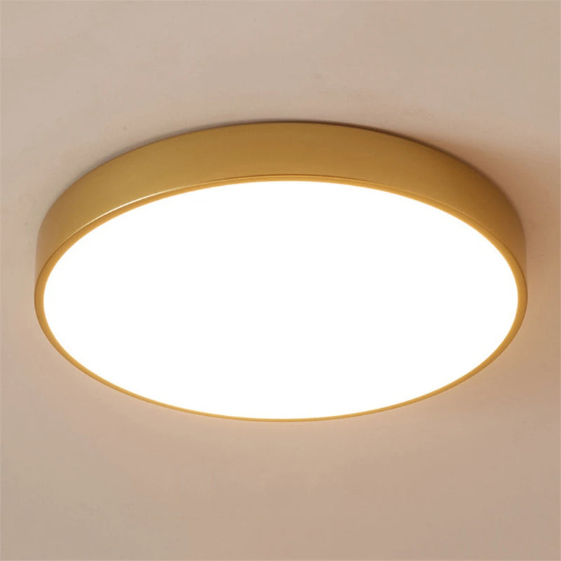 Ultra-mince 5 cm Or LED Plafonnier Moderne Rond Montage En Surface Plafonnier Panneau Lampe Télécommande Lumière Pour Foyer Chambre