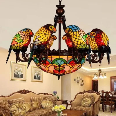 applique murale design en verre coloré motif perroquet - vue 9 sur 20