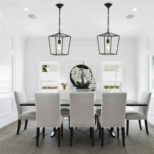 Suspension industrielles Vintage noires