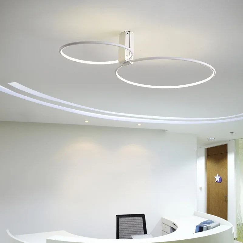 plafonnier rond led design scandinave en métal et aluminium décoratif - vue 5 sur 15