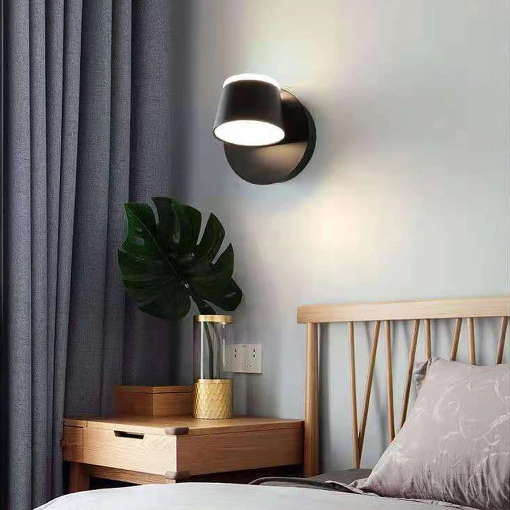 Nordique moderne intérieur applique murale LED lumière 360 ° réglable applique murale allée applique maison salon hôtel chambre éclairage décor - vue 5 sur 8
