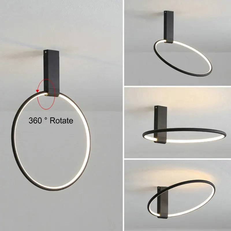 plafonnier rond led design scandinave en métal et aluminium décoratif - vue 6 sur 15
