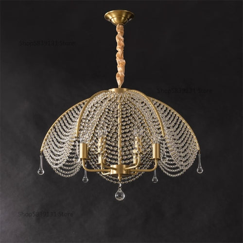 lustre en cristal et cuivre style nordique pour toute la maison - vue 4 sur 9