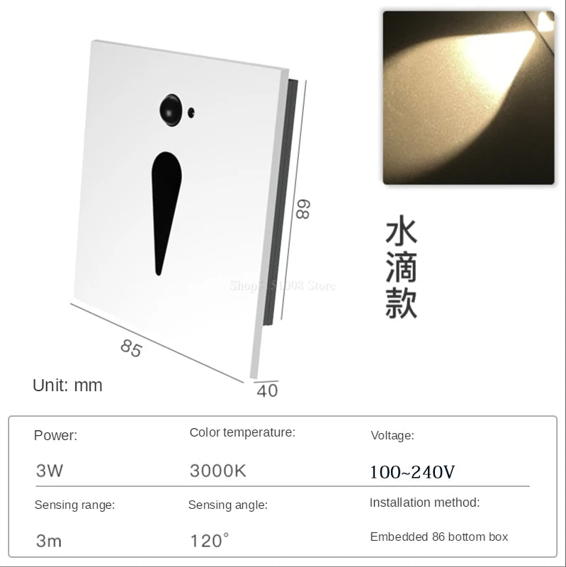 applique murale led à induction avec capteur pour corps humain - vue 14 sur 17