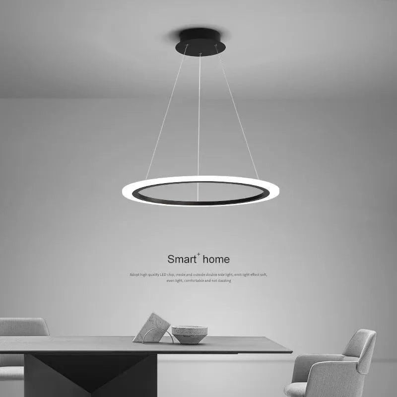 Lustre anneau LED salon minimaliste