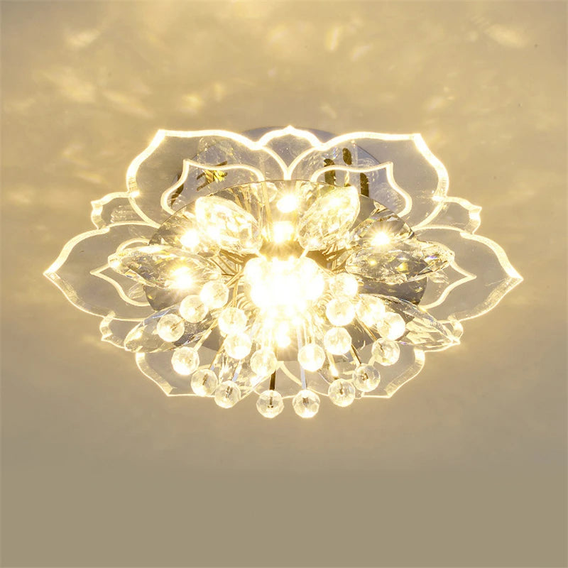 lustre en cristal fleurs pour décoration éclairage intérieur