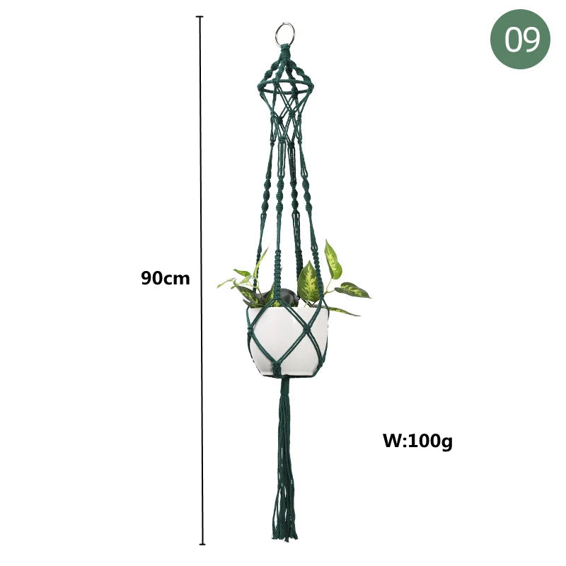 paniers suspendus en macramé pour plantes et décoration - vue 30 sur 30