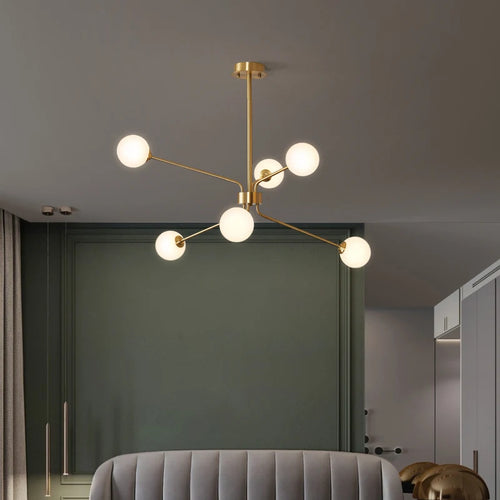 lustre nordique en fer forgé style spoutnik moderne