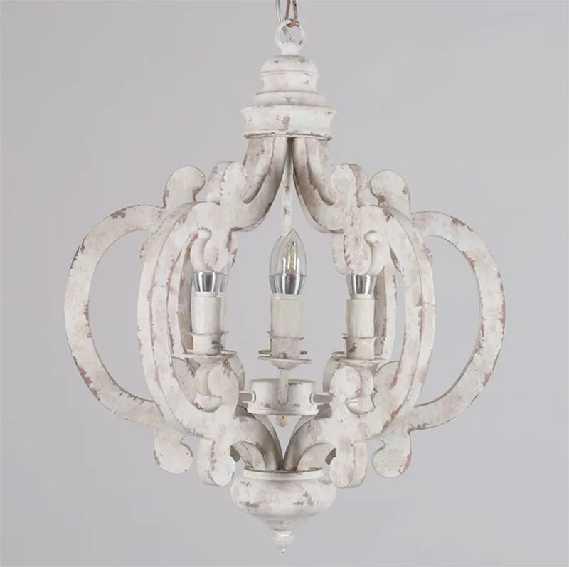 lustre vintage rétro en bois pour café bar et loft