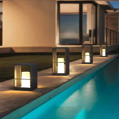 lampe de jardin solaire à led avec télécommande étanche pour extérieur - vue 4 sur 8